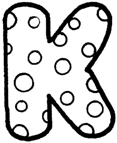 Letter K With Polka Dot Coloring Page